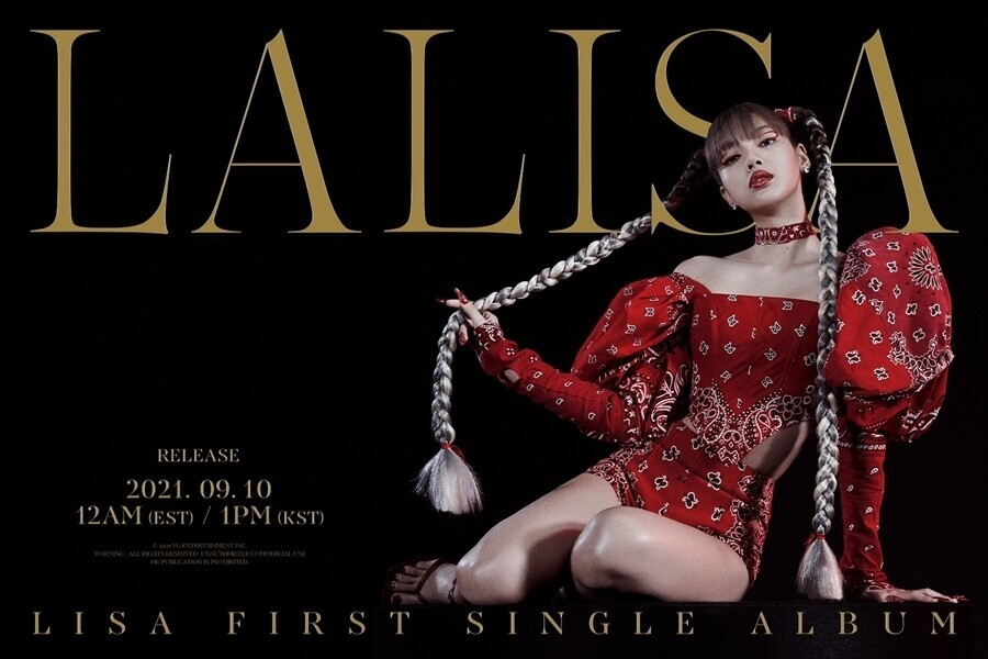 A promotional photo for Lisa of Blackpink’s solo album “Lalisa” that was released on Sept. 10, 2021. (provided by YG Entertainment)