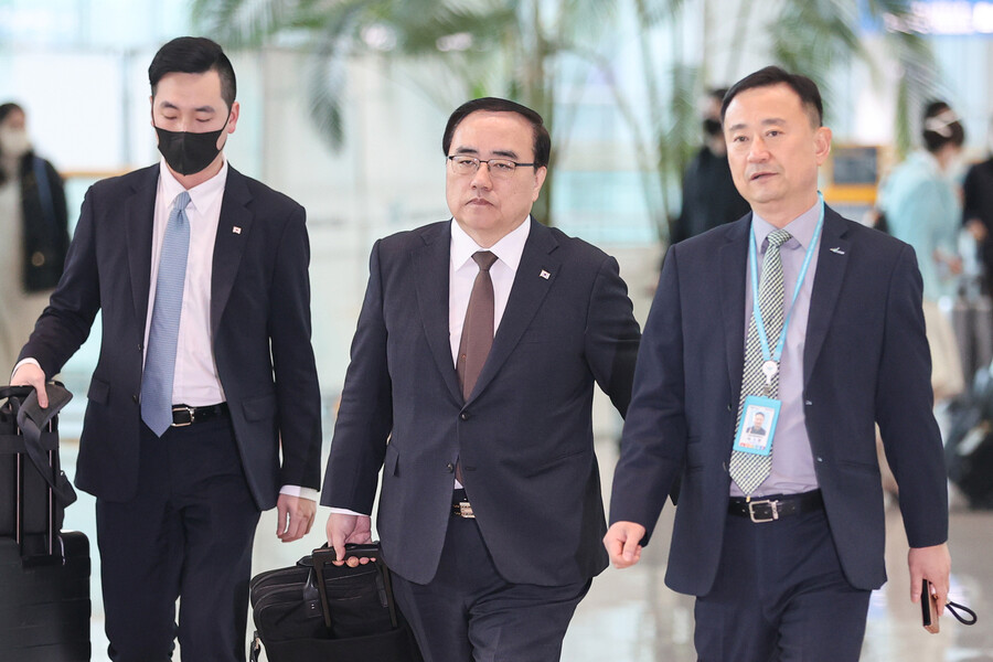 미국행 김성한 “윤 대통령 방미 시기·수준 매듭 지을 계획”