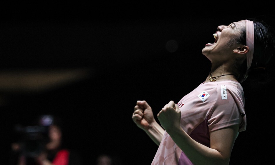Ahn Se -young, the world's No. 1 badminton women's singles, has been roaring after winning the Japan Open in July. Provided by the Korean Badminton Association