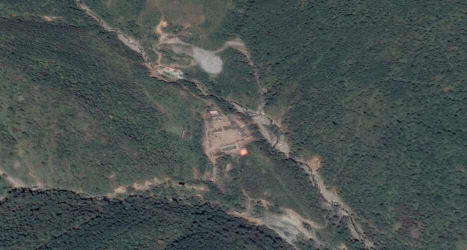 북한 풍계리 핵실험장 위성 촬영 사진. 구글어스