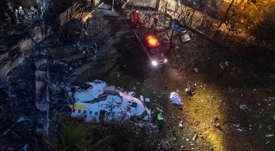 브라질 주택가에 여객기 추락…“탑승자 61명 전원 사망”
