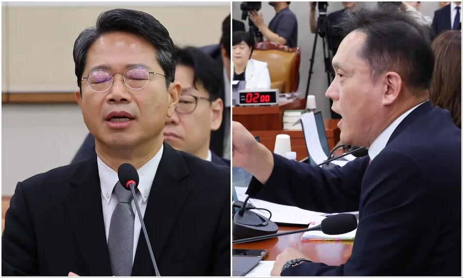 눈물 훔친 김승원에 국힘 김태규 “갱년기세요?”