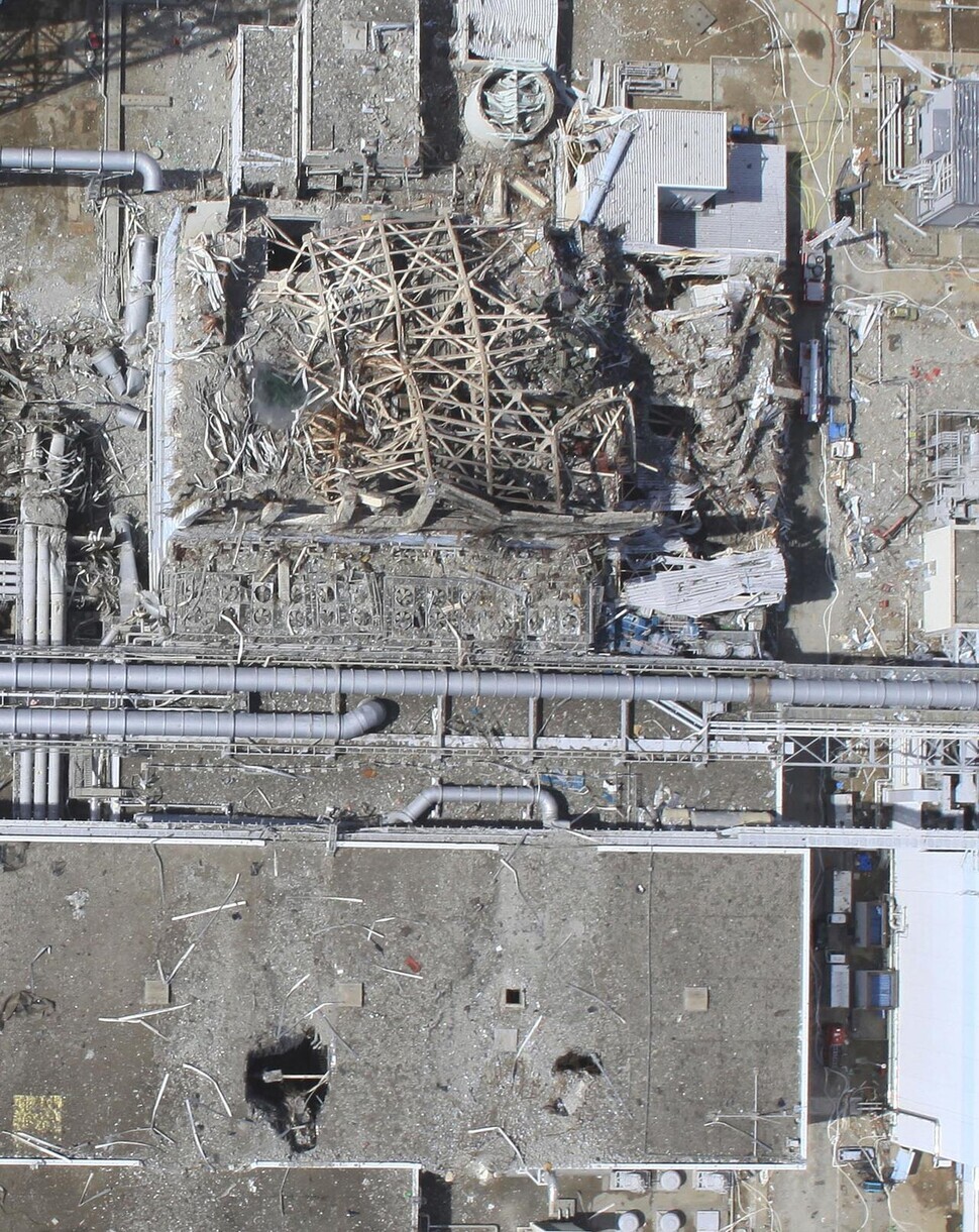 The damaged Unit 3 of the disabled Fukushima Daiichi Nuclear Power Plant is pictured. (Yonhap News)