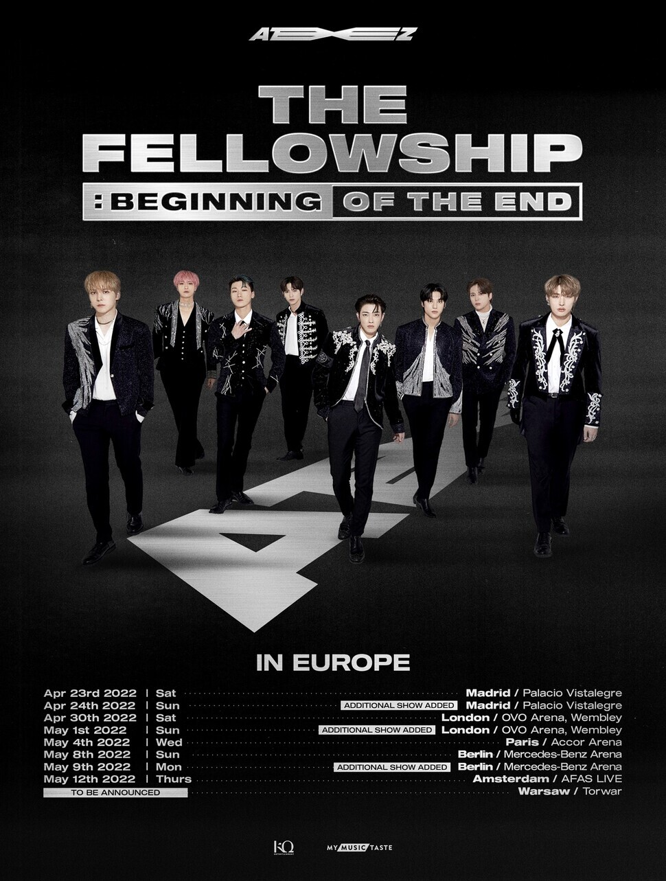 Poster for Ateez’s European tour (provided by KQ Entertainment)