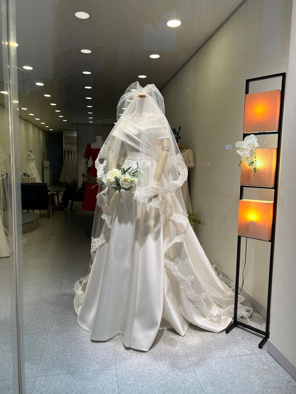 The wedding dress for Oksana picked out by Oliana, Elena and Yegor. (courtesy of the deceased’s family)