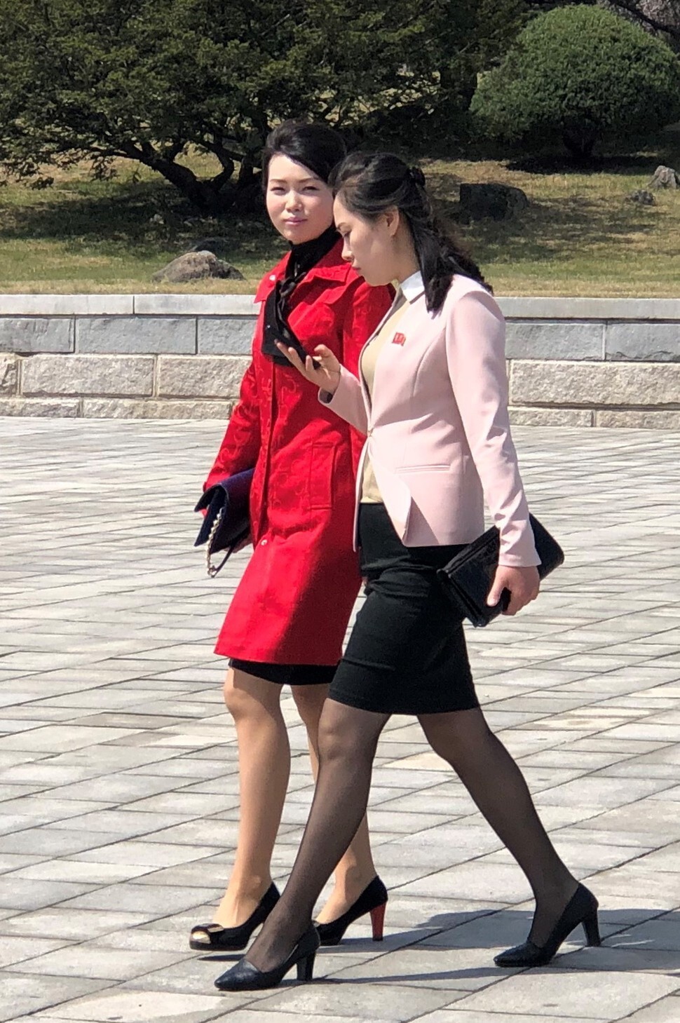 North Korean women in Pyongyang on Apr. 15