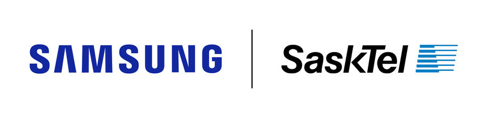 The logos of Samsung and SaskTel