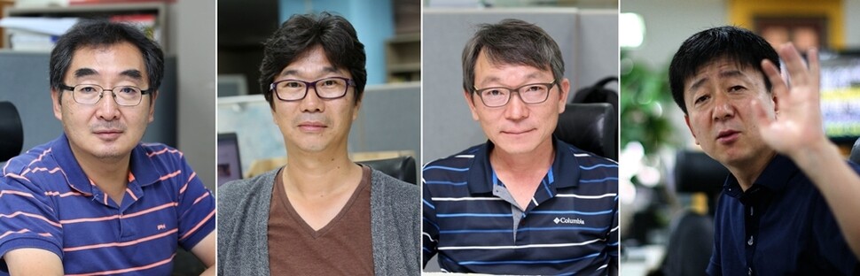 왼쪽부터 박승화, 정용일, 류우종, 김진수