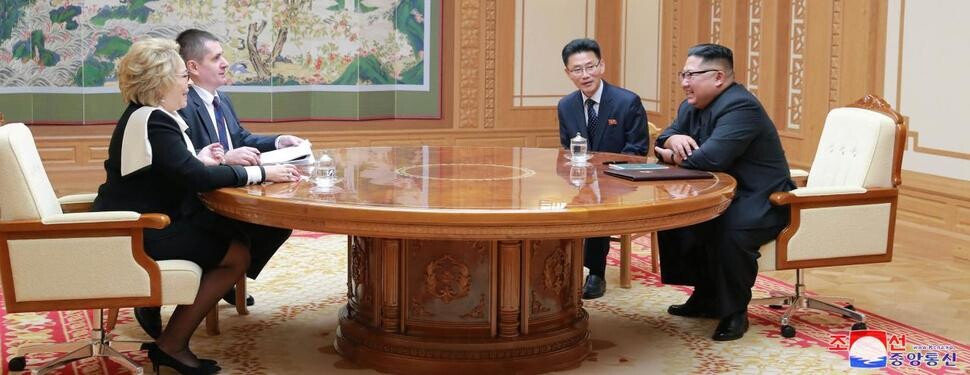 North Korean leader Kim Jong Un meets with Valentina Matvienko