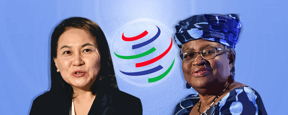 South Korean Trade Minister Yoo Myung-hee and former Nigerian Finance Minister Ngozi Okonjo-Iweala