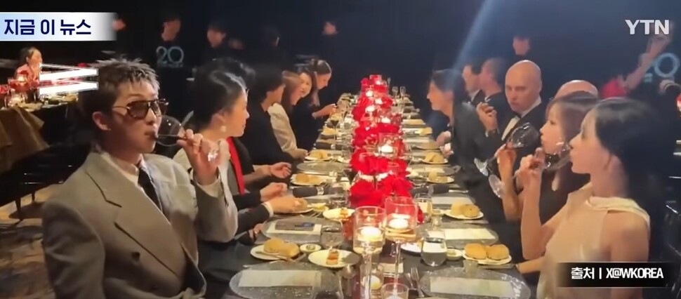 2025년 10월15일 한 패션잡지사가 연 유방암 인식 향상을 위한 자선행사에 참석한 연예인들. YTN 유튜브 채널 갈무리