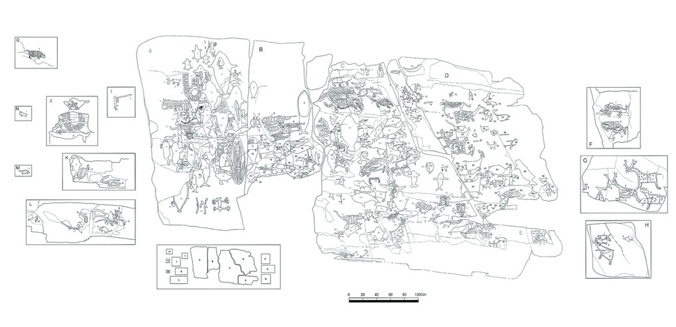 반구대 암각화 실측도. 김호석 제공