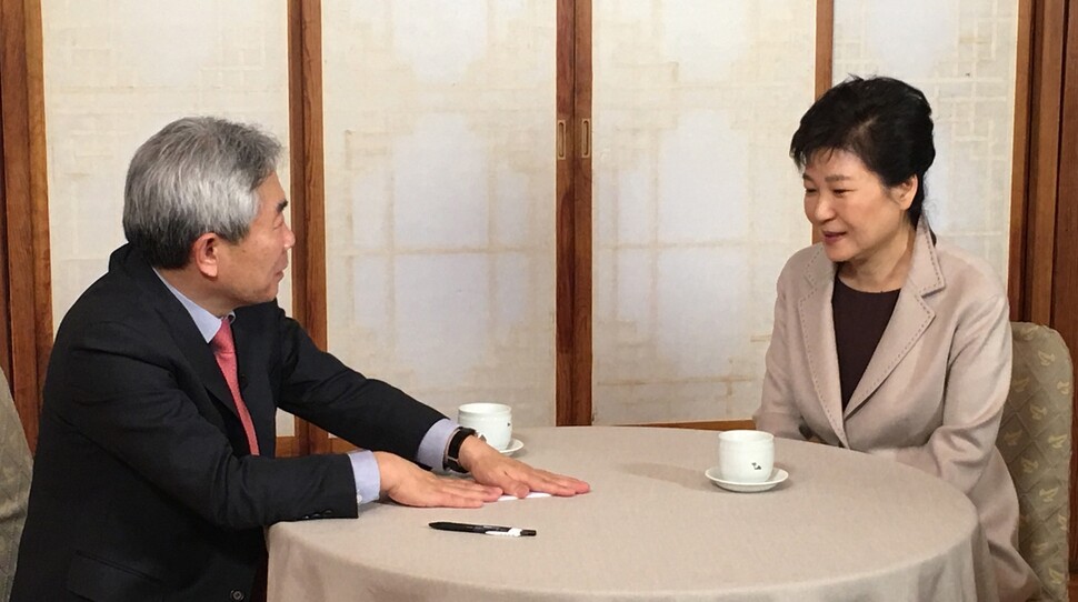 President Park Geun-hye during an interview with the online program “Jeong Kyu-jae TV