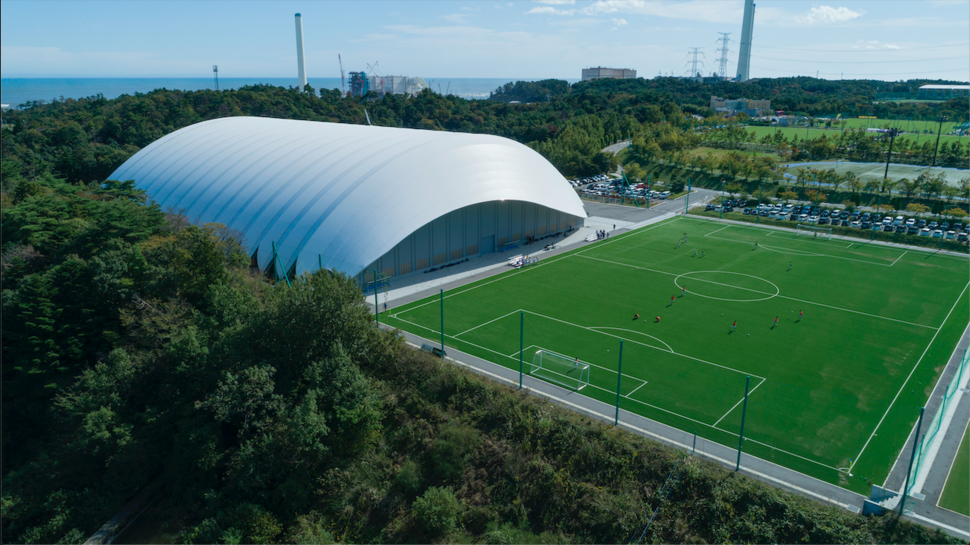 The Japan leg of the 2020 Tokyo Olympic torch relay will start at a the J-Village soccer facility in Fukushima Prefecture. (Provided by Greenpeace)