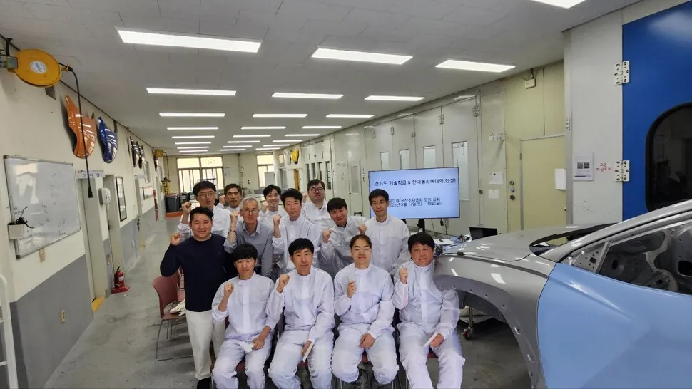 경기도기술학교 자동차정비학과, 자동차 도장 실습으로 취업 경쟁력 UP! 실무 역량 강화 교육 진행