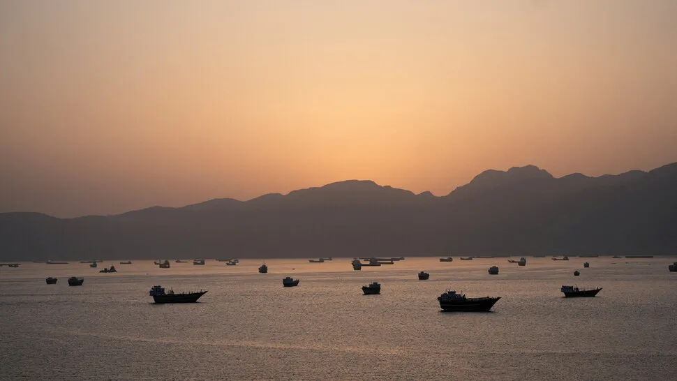 Ships passing through the Strait of Hormuz