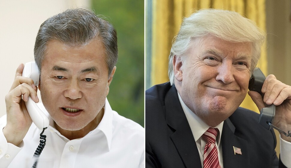 South Korean President Moon Jae-in and US President Donald Trump