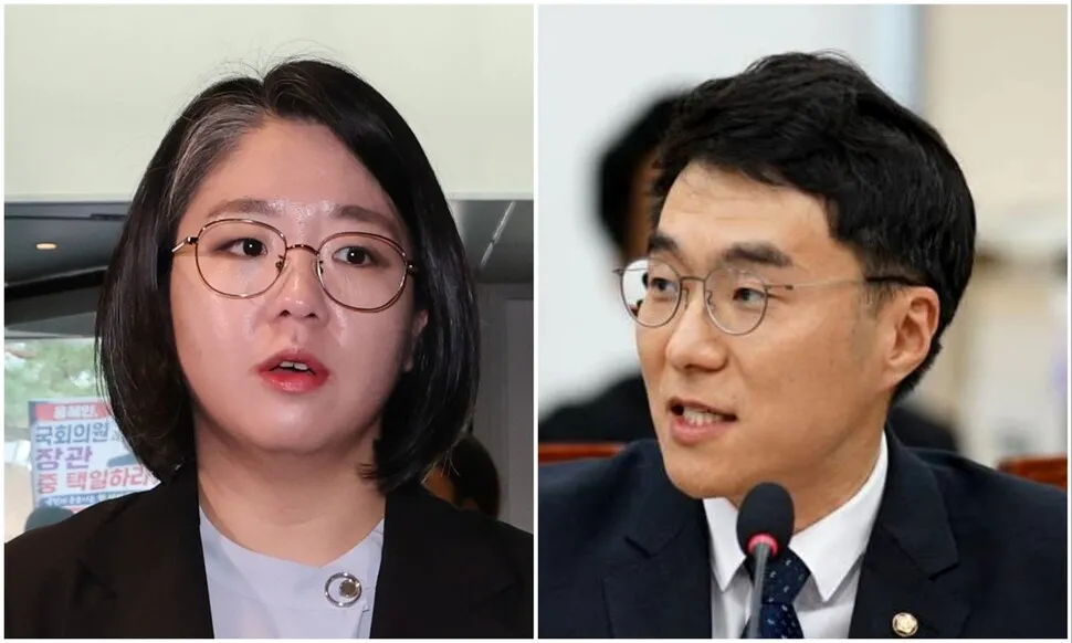 Yong Hye-in, Minister of Gender Equality and Family nominee, and Rep. Kim Nam-gook