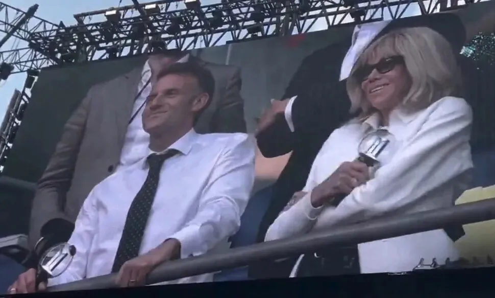 Macron steals scene in coup de théâtre at BTS concert in France
