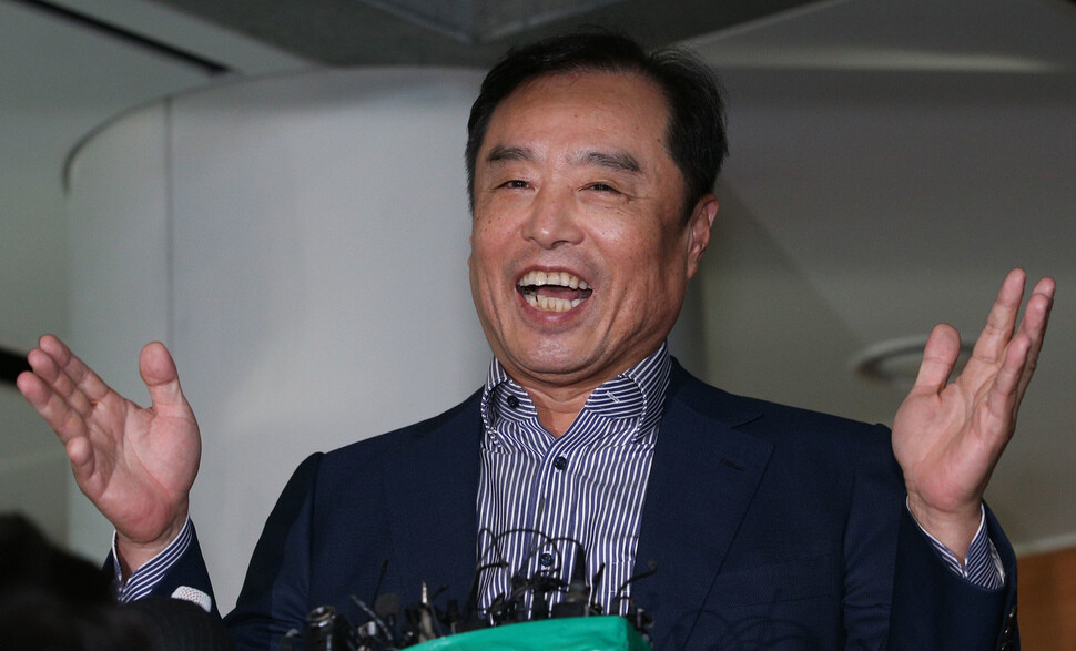 Kim Byung-joon smiles during a ceremony announcing his appointment as a candidate for Prime Minister