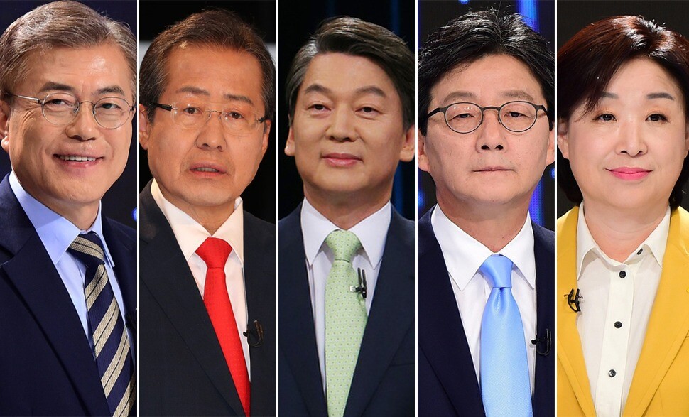 The five main candidates in the presidential election