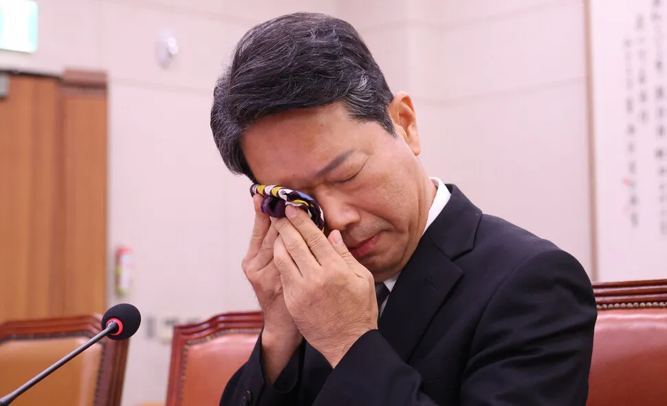 Justice Minister nominee Kim Seung-won at his confirmation hearing