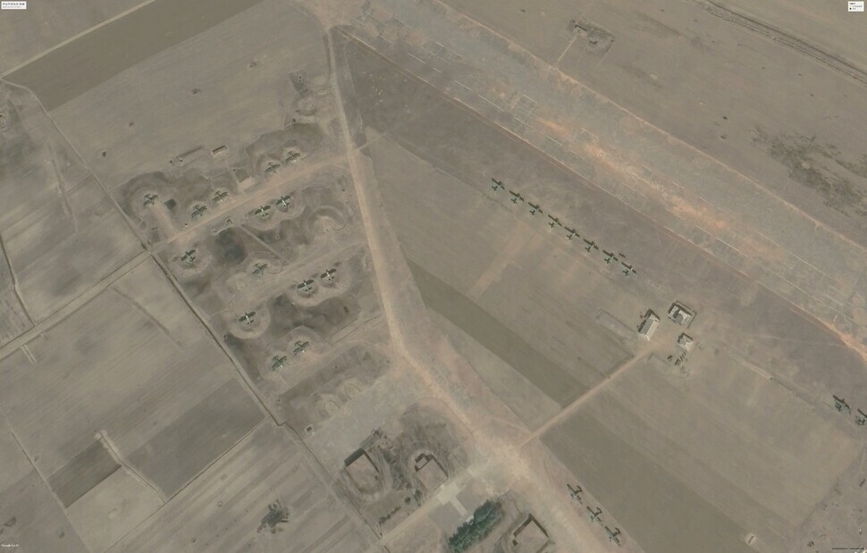 Satellite imagery of the Ryonpho Airfield in March 2021. (Suh Jae-jung, still from Google Earth)