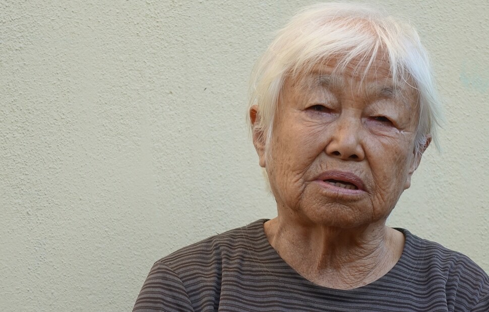 Jeong Sun-hui recalling her experienced of being tortured at 12 years old