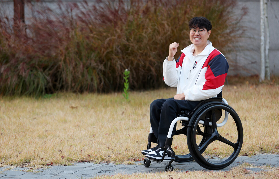Kyung Chan Yeon, representante da equipe de atletismo em cadeira de rodas.  Fornecido pela Korea Disabled Sports Association