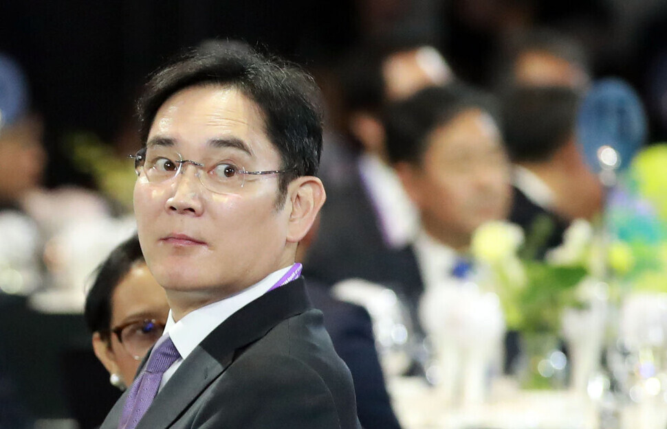 Samsung Electronics Vice Chairman Lee Jae-yong during a banquet for the South Korea-ASEAN summit at the Hilton Busan hotel on Nov. 25, 2019. (Yonhap News)