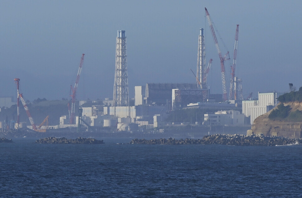 The Fukushima Daiichi nuclear power plant as seen on the morning of Aug. 24, the day it began its release of contaminated water into the ocean. (Yonhap)