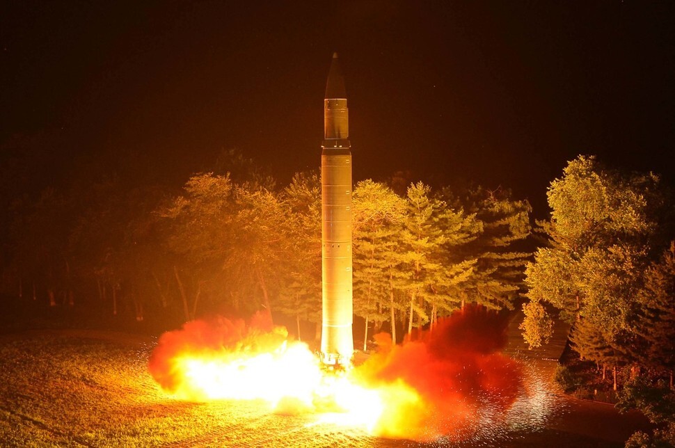 North Korea’s July 29 launch of the Hwasong-14 intercontinental ballistic missile.