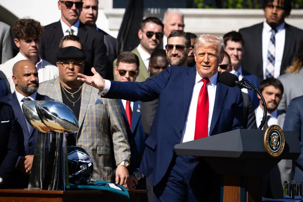 연설 중인 도널드 트럼프 미국 대통령