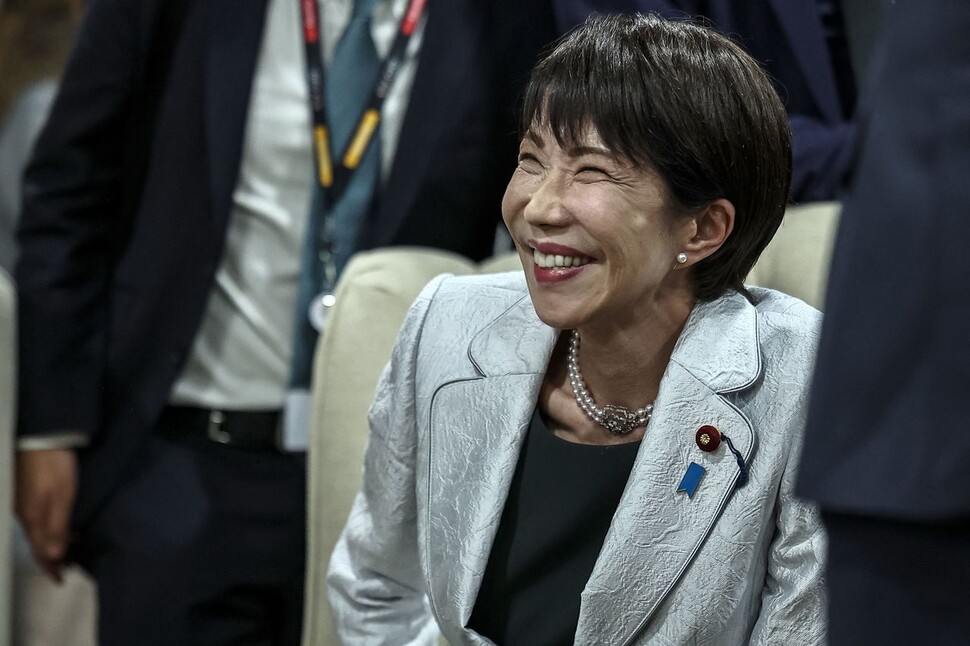 2025년 11월22일(현지시각) 남아프리카공화국 요하네스버그에서 열린 주요20개(G20) 정상회의에 참석한 다카이치 사나에 일본 총리. AFP 연합뉴스