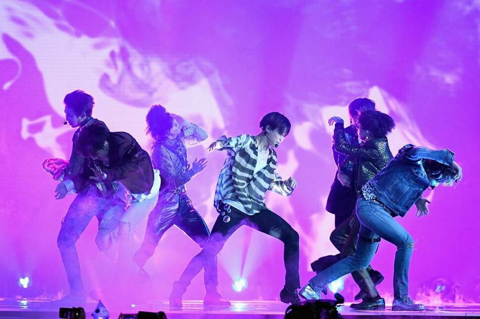 BTS performs at the 2018 Billboard Music Awards in Las Vegas on May 20. (AFP)