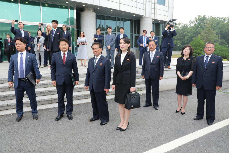North Korean State Affairs Commission Chief Secretary Kim Chang-son (third from left)