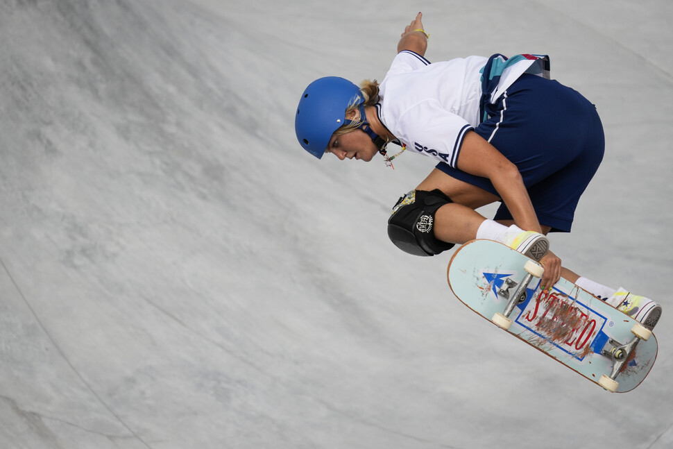 米国のブライス・ウェットスタインは、6月2日の2020年東京オリンピックで女子スケートボードの「パーク」部門に出場しました。東京/APヨンハプニュース