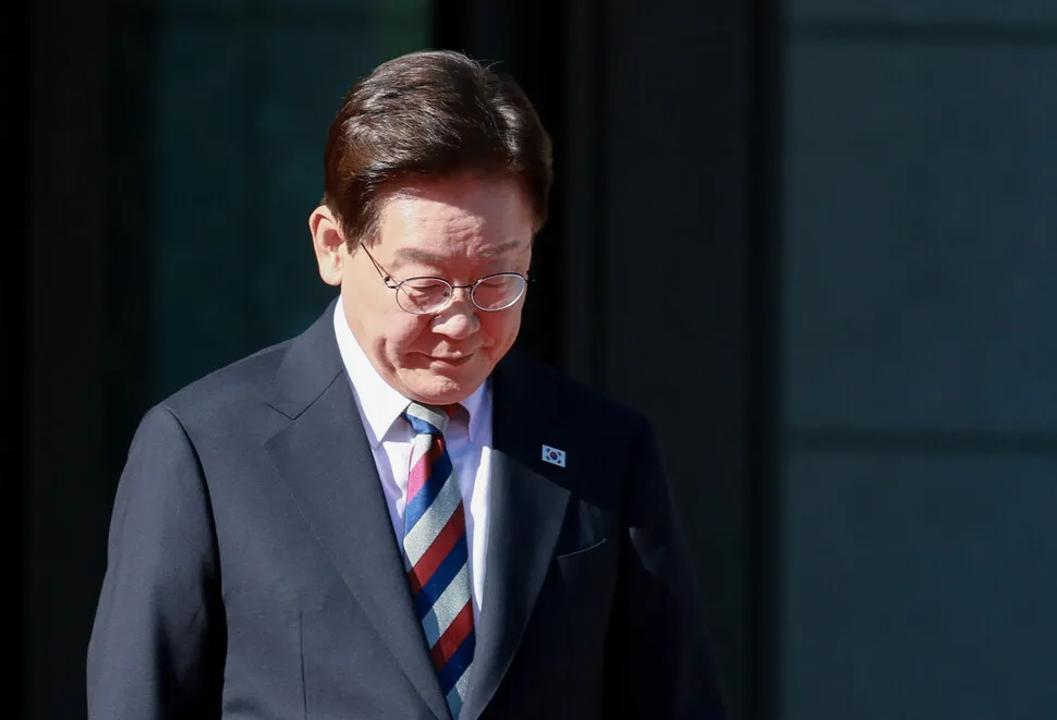 President Lee Jae-myung waiting at the presidential office