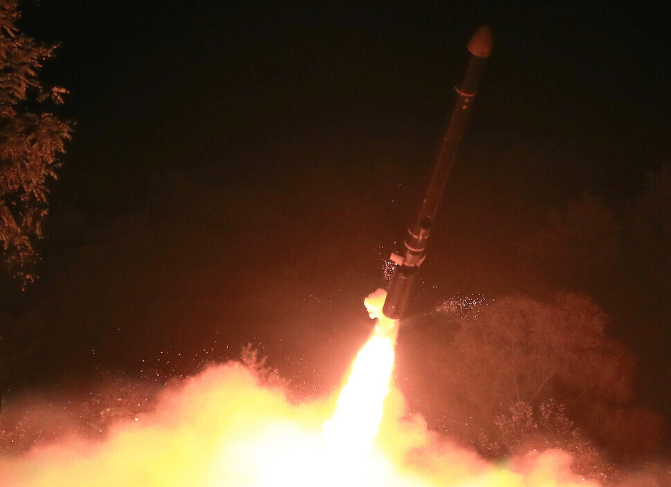 This file photo shows an undated missile launch by North Korea. (Yonhap)