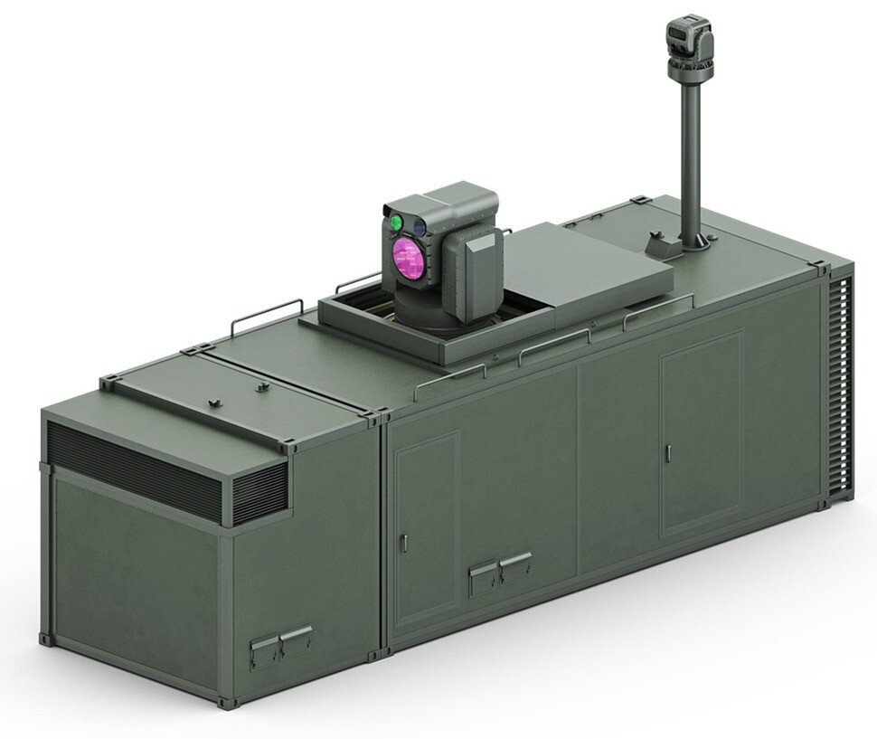 An image of a laser antidrone weapon being developed by the South Korean Defense Acquisition Program
