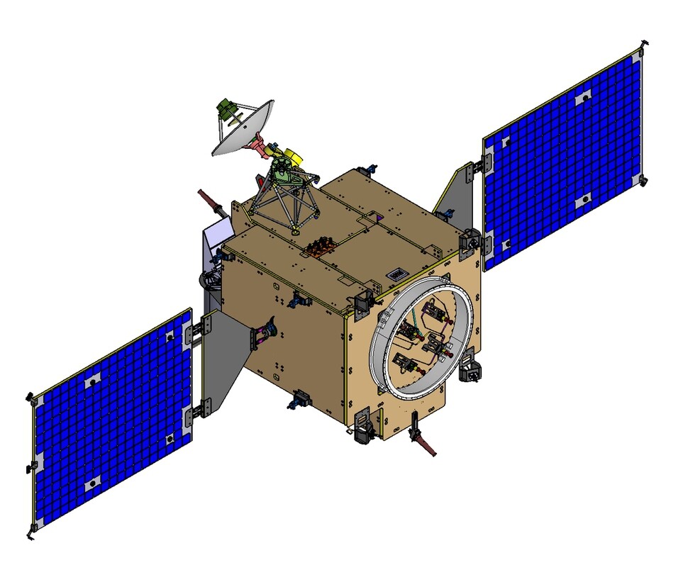 An illustration of the Korea Pathfinder Lunar Orbiter (KPLO)