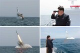 朝鮮中央テレビが潜水艦弾道ミサイル発射映像を公開