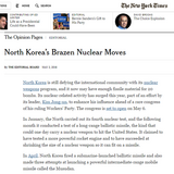 「制裁では北朝鮮の脅威を軽減できない」　米ニューヨーク・タイムズ紙が社説で主張