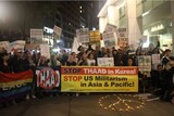 「ＴＨＡＡＤ配備は北東アジアの平和を阻害」…米国各地でＴＨＡＡＤ反対集会