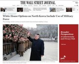 米ＷＳＪ「ホワイトハウス、対北朝鮮政策の全面見直しへ…武力使用・政権交代を含む」