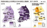 ２０４７年、世宗市除きすべての市・道で高齢者世帯が４０％超える