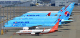 韓国の空路、昨年の航空交通量が半分に