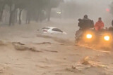 台風１１号で孤立した住民を救うため駆けつけた韓国海兵隊の装甲車［フォト］
