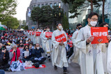 正義具現司祭団が時局ミサ「尹大統領の『全賭け外交』による惨事」=韓国
