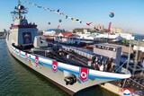 北朝鮮、進水式で駆逐艦の船底に穴…金正恩氏「犯罪的行為」激怒